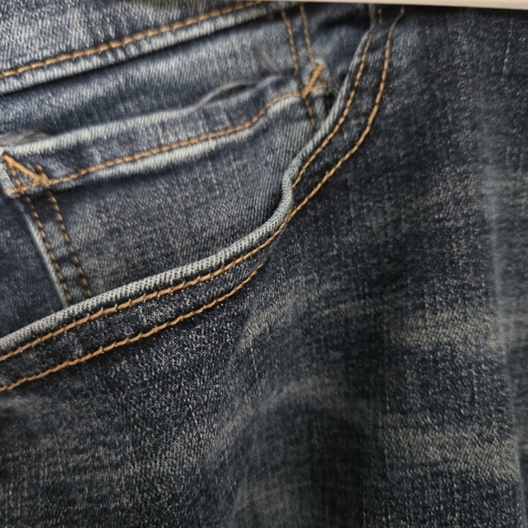 Old Navy Slim 360 Stretch Jean Men's 40x30 Distressed Dark Wash Recycled Western - Picture 6 of 9